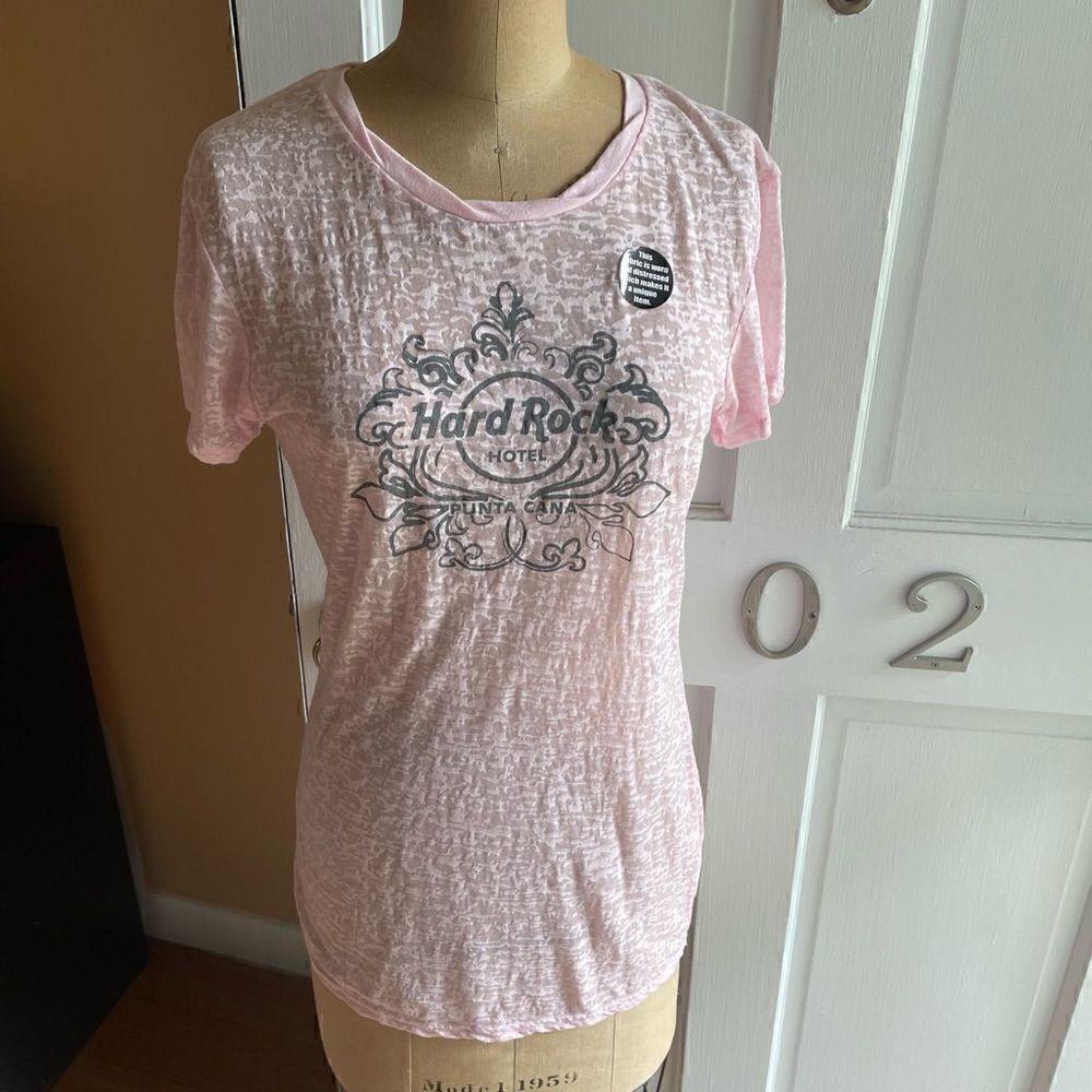 HARD ROCK | punta cana baby pink nouveau t juniors XL NWT $40